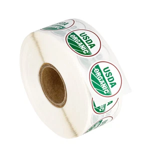 "Pegatinas adhesivas de puntos circulares redondos de 1" etiquetas orgánicas del USDA de 3 rollos (3000 etiquetas) etiquetas orgánicas - Imagen 1 de 5