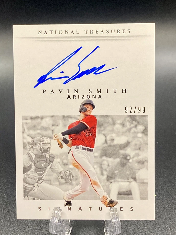 2021 NATIONAL TREASURES AUTO PAVIN SMITH 97/99 🔥Arizona Diamondbacks🔥 - Image 1 of 2