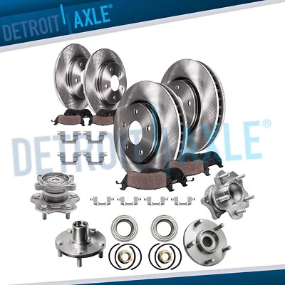 Front Rear Disc Rotor Pad + Wheel Hub Assembly for 2004-2007 2008 Nissan Maxima - Image 1 of 4