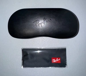 New Ray-Ban Black Hard Glasses Case - Fits Optical/Prescription w/Cleaning Cloth - Picture 1 of 5