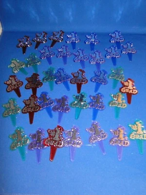 全新 复古 #1 Graduate 多色精选、蛋糕、纸杯蛋糕、便当,36 件装 — 第 1/4 张图片