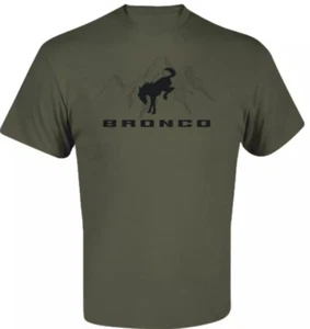 Ford Bronco Mountains Green T-Shirt * Off Road Fun SHIPS WORDWIDE & FREE to USA! - Picture 1 of 2