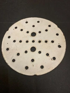 Antique Enamel White Disc Shaped Strainer 9.25 inches - Picture 1 of 2