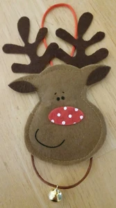 Reindeer Jingle Bell Ornament or Decoration/Handmade/NWOT - Picture 1 of 3