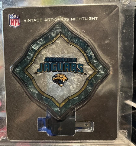 NFL Jacksonville Jaguars  Vintage Art Glass Night Light NEW Cover