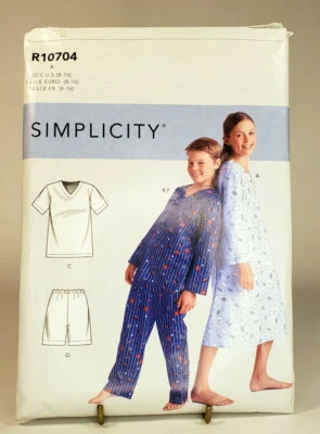 Kid's Pajamas  2 Pc Long orShort Sleeve Nightshirt  Size 8-15 Simplicity R10704 - Image 1 of 2