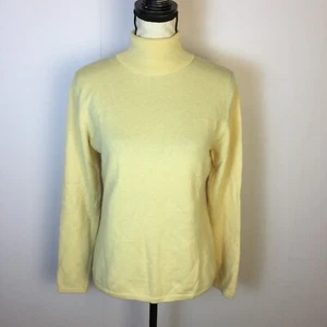 Charter Club Sweater Sz M Womans Yellow 2 Ply 100% Cashmere Turtleneck Pullover - Picture 1 of 15