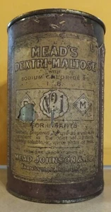 MEAD'S DEXTRI-MALTOSE WITH SODIUM CHLORIDE 1 LB EMPTY CONTAINER MEAD JOHNSON - Picture 1 of 8