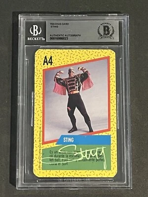 STING 1991 CROMY WCW SIGNED AUTOGRAPHED CARD BECKETT BAS AUTHENTIC - Image 1 of 2