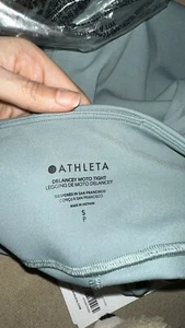Athleta Delancey Moto Tight Leggings Minimalistic Grey Fitted Pants Size:SP New - Picture 1 of 9