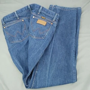 Herren 38x34 WRANGLER Denim Straight Dunkelblau Hose Jeans 100% Baumwolle 936DEN - Bild 1 von 8