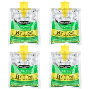 Outdoor Disposable Fly Trap / Fly Catcher - Hanging Style (4 Pack) - Picture 1 of 5