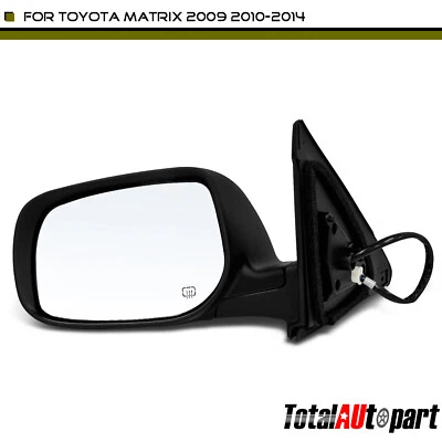Espejo retrovisor eléctrico negro con calefacción para Toyota Matrix 2009 2010-2014 lado izquierdo del conductor Foto 1 de 4