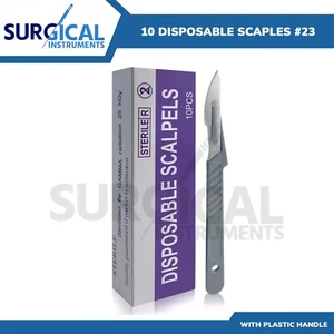 10 Disposable Scalpel # 23 Sterile Plastic Handle Taxidermy & Dissections Hi-Q - Picture 1 of 8