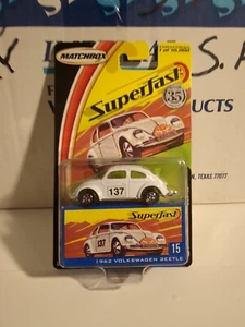 2005 Matchbox Superfast #15 1962 WHITE VOLKSWAGEN VW BEETLE BUG 10,000 Box ship - Picture 1 of 5
