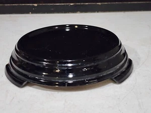1- Vintage SCHWARZ GLAS VASE SCHALE SOCKEL AUFSTELLER 3 BEINE - Bild 1 von 5