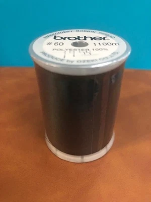 OEM Brother Embroidery Bobbin Thread 60 Weight Black Japan Made 1200 Yards New - Image 1 of 3