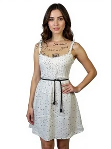 (E-147) Vestido mujer manga corta colección Zara trafaluc talla S color marfil - Imagen 1 de 9