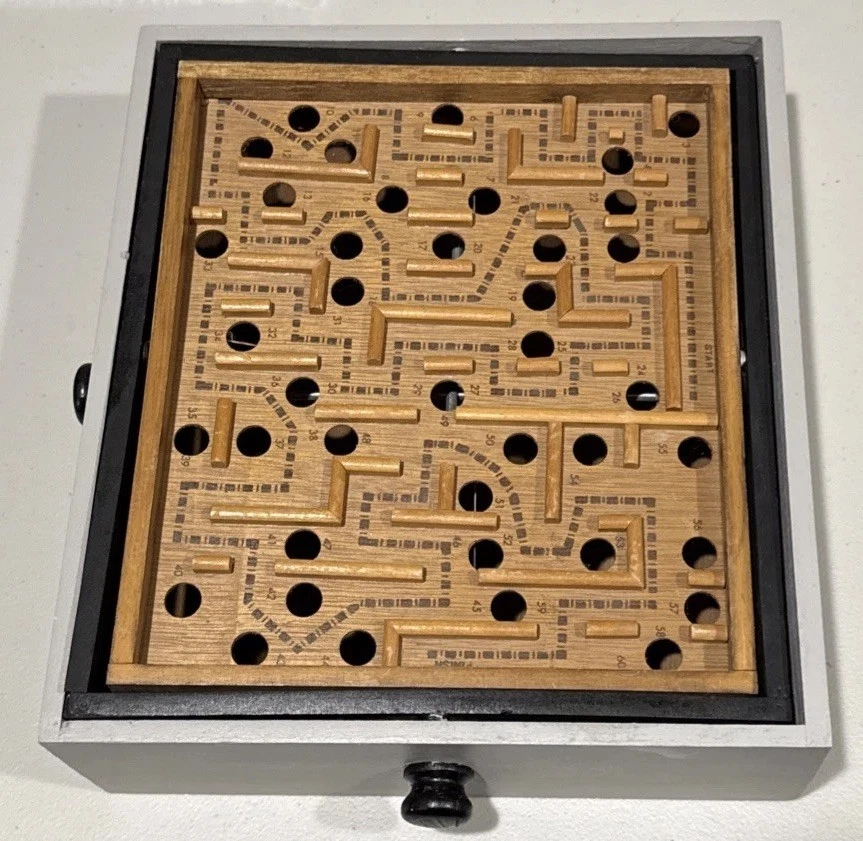 Vintage Wood Labyrinth Maze Game by Cardinal w/Custom Refurbish, No Ball. No Box - Image 1 of 4