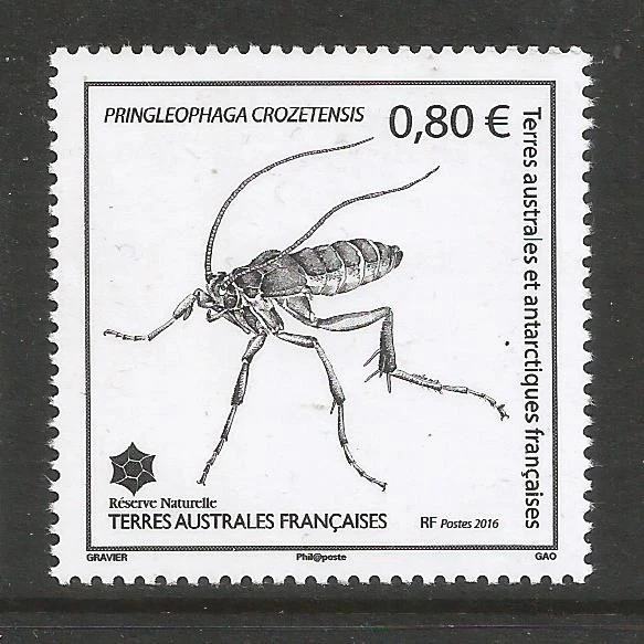 FRENCH ANTARCTIC 2016 INSECT.  MINT NEVER HINGED. - Image 1 of 1