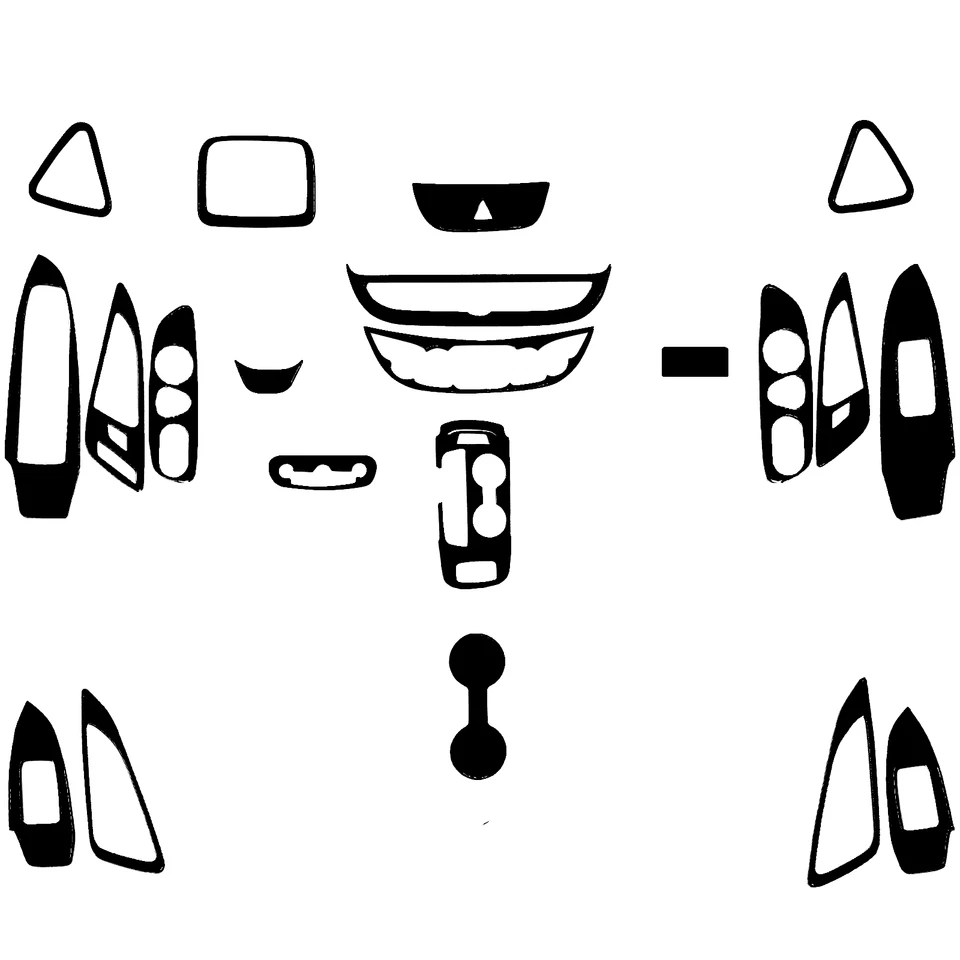 Kits completos de 21 piezas de cubiertas interiores para Chevrolet Malibu 16-24 piano negro brillante Foto 1 de 4