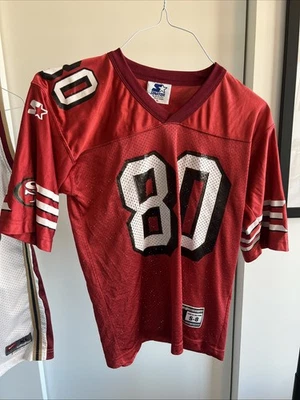 Camiseta de fútbol americano juvenil Jerry Rice San Francisco 49ers vintage S-8 pequeña Starter Foto 1 de 4