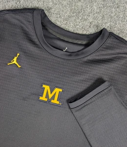 Camisa Michigan Wolverines Jordan Manga Larga Para Hombre 2XL Azul Marino Forrada de Vellón - Imagen 1 de 10
