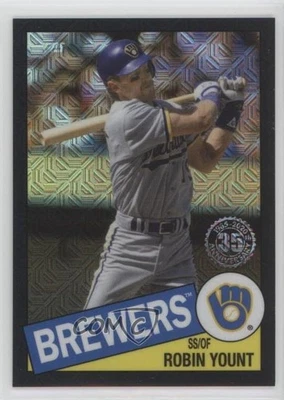 2020 Topps Silver Pack 1985 Chrome Baseball Series 2 Black /199 Robin Yount HOF - Image 1 of 2