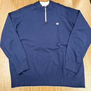 Wilson 1/4 Zip Jacket Pullover Size XXL Blue Sports Tennis Golf Athletic - Picture 1 of 5