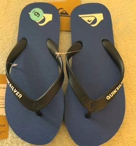 Quicksilver Boys Flip Flops Sandals Beach Surfing Blue Sz 6/7 NWT Beach Summer - Picture 1 of 7