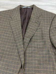 Hickey Freeman Madison Sport Mantel 44 lang 100% Kaschmir braun kariert kariert Blazer - Bild 1 von 9