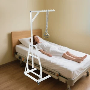 Trapeze Pull Up Assist Bar for Bed Mobility w/ Floor Rack Patient Mover Facility - Picture 1 of 22