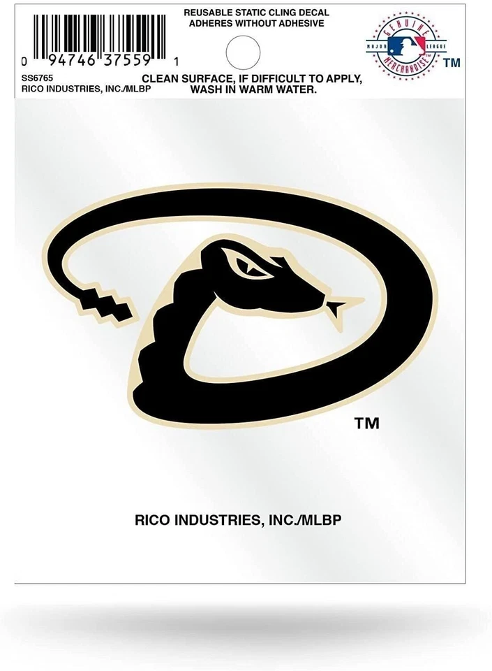 Arizona Diamondbacks 3 Inch Flat Static Cling Decal Secondary Logo - Image 1 of 1
