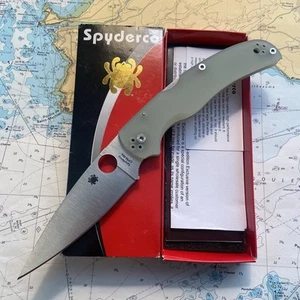 Blade HQ Exclusive Spyderco Native Chief M4 Satin Blade w Jade G10 Scales - Picture 1 of 20