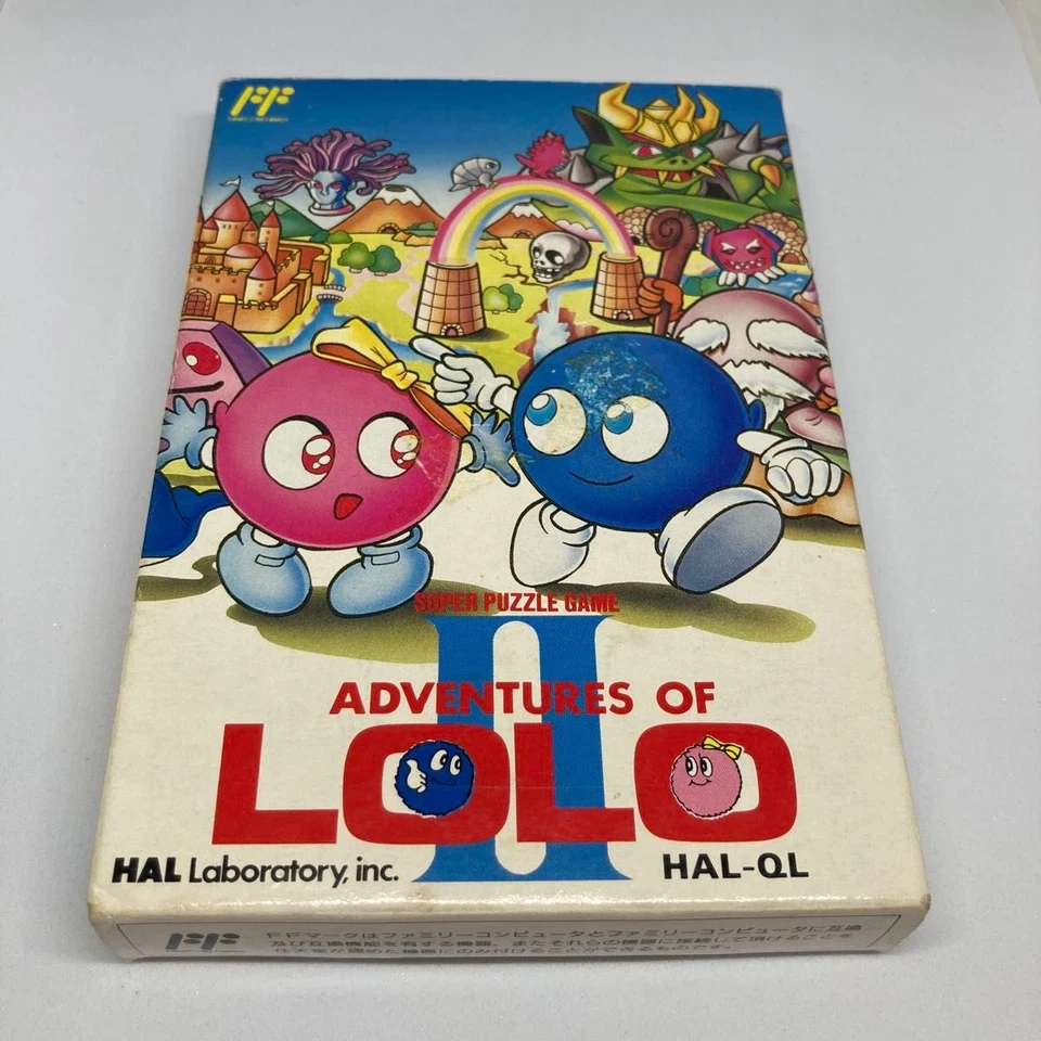 Adventures of Lolo 2 Famicom Game Cartridge Untested with Box Damage Japan - Image 1 of 4
