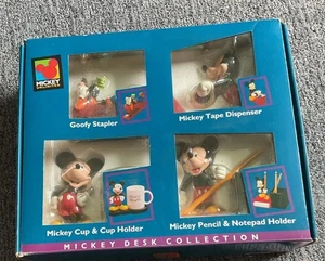 New Old Stock Disney Mickey Mouse Desk Collection 4 Piece Set Mickey and Goofy - Picture 1 of 4