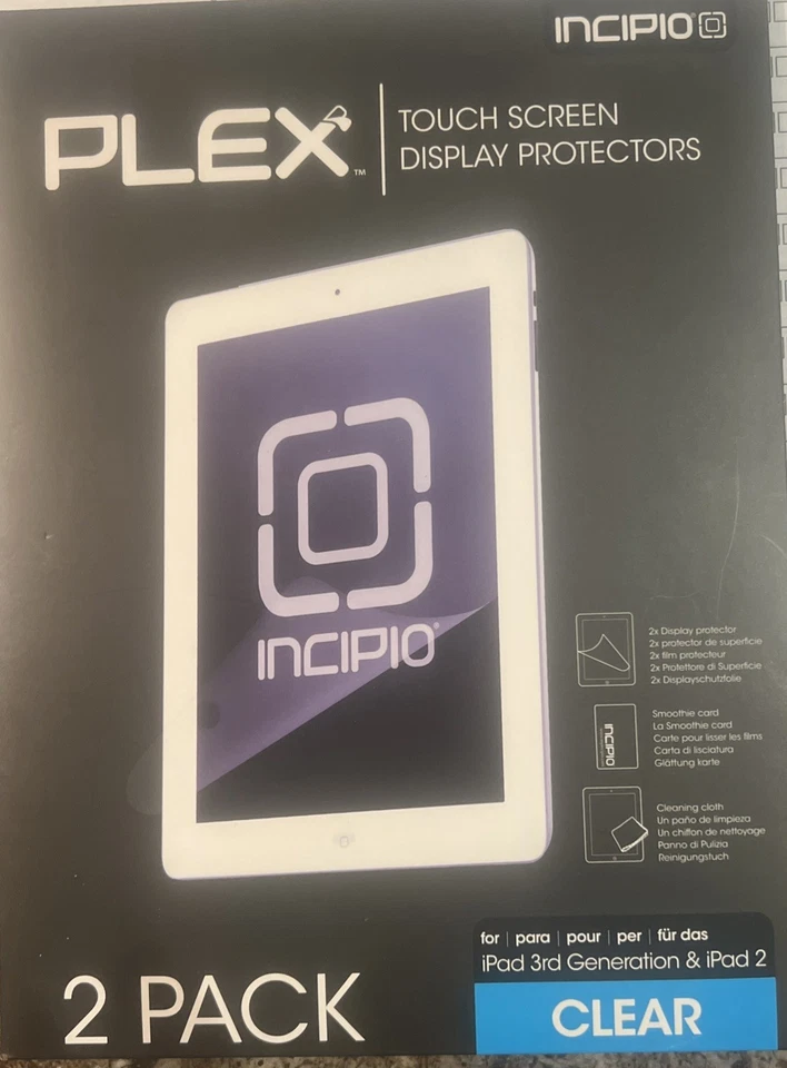 2 Pack Plex Touch Screen Clear Protectors for Ipad 2 or 3 Plex Incipio - Image 1 of 2