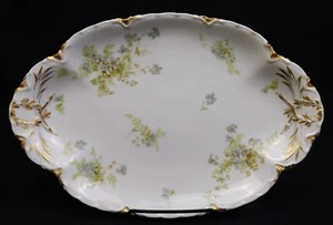 Haviland Limoges Schleiger 52B Blue Flowers Gold Accents 13.5" Platter - Picture 1 of 12
