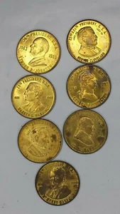 Lot of 7 Vtg US President Token Coin Pieces Old Collectible - Picture 1 of 4