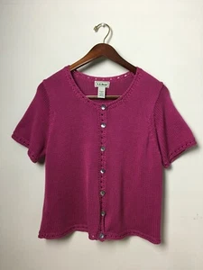 LL Bean Purple Sweater Knit Woman Size Large - Picture 1 of 5
