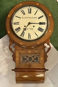 Antique Anglo American Wall Clock With Inlay - Picture 1 of 7