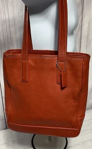 Vintage Coach Hampton Market Lunch Tote Red Leather Shoulder Double Strap has HT - Picture 1 of 23