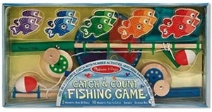 JUEGO DE PESCA MELISSA & DOUG - Juego de pesca de madera/cañas magnéticas de captura y conteo - Imagen 1 de 2