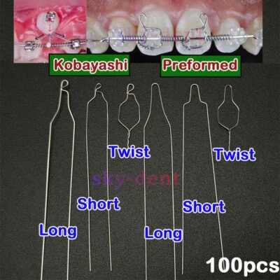 Dental Ortho Preformed/Kobayashi Stainless Steel Ligature Wire Long Short Twists - Image 1 of 4