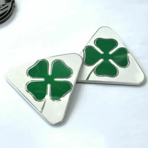 Pair of QV logos clover green Giulia Stelvio ALFA ROMEO Juliet myth 95mm - Picture 1 of 2