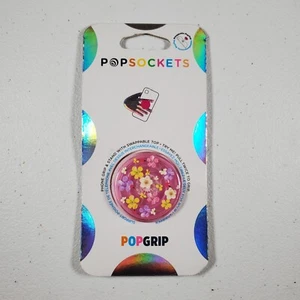 PopSockets PopGrip Swappable Top Phone Grip Stand Transparent Pink Ditsy Floral - Zdjęcie 1 z 3