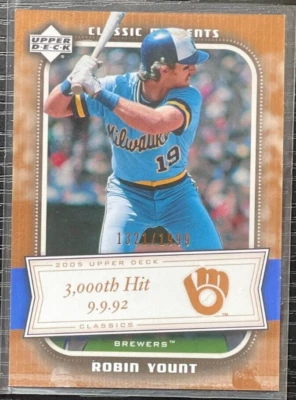 2005 Upper Deck Classics Moments Robin Yount #CM-RY 1321/1999 Ex-NrMT - Image 1 of 2