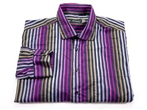 St. Croix XXL Multi-Color Stripe Men's Long Sleeve Button Front Shirt Italy
