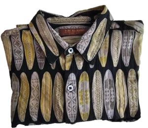 Tori Richard Men's XL Black Honolulu Button Up Shirt Short Sleeve Surf Board - Picture 1 of 7