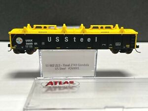 N Scale Atlas US Steel Gondola 50-002-222 Thrall 2743 Cu Ft USSX #260001